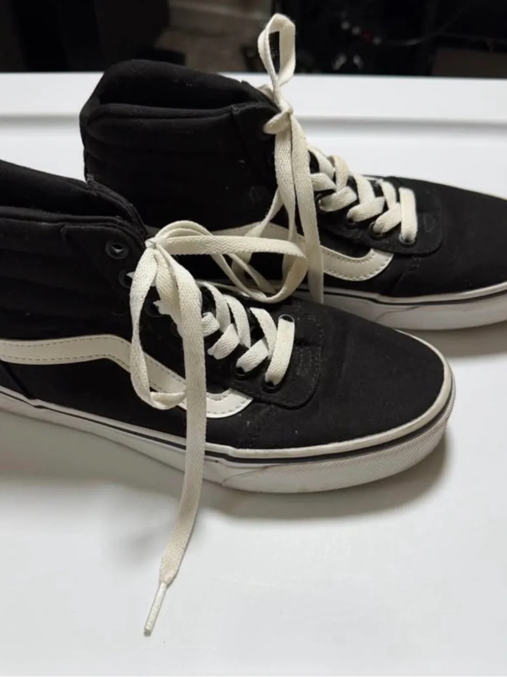 Vans Black High-Top Sneakers with Cream Accents